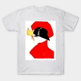 Woman in red T-Shirt
